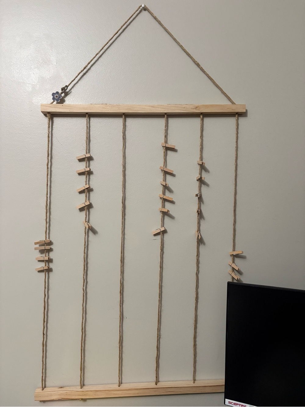 Hobby Lobby Natural Wood and Jute Hanging Photo Display